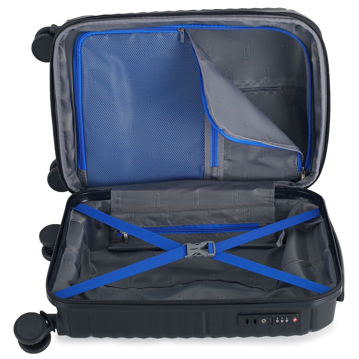 Travel Mate 53cm Hard Shell Zipper 8 Wheel Xbag Cabin Trolley TSA L-349 C - Black - Image 5