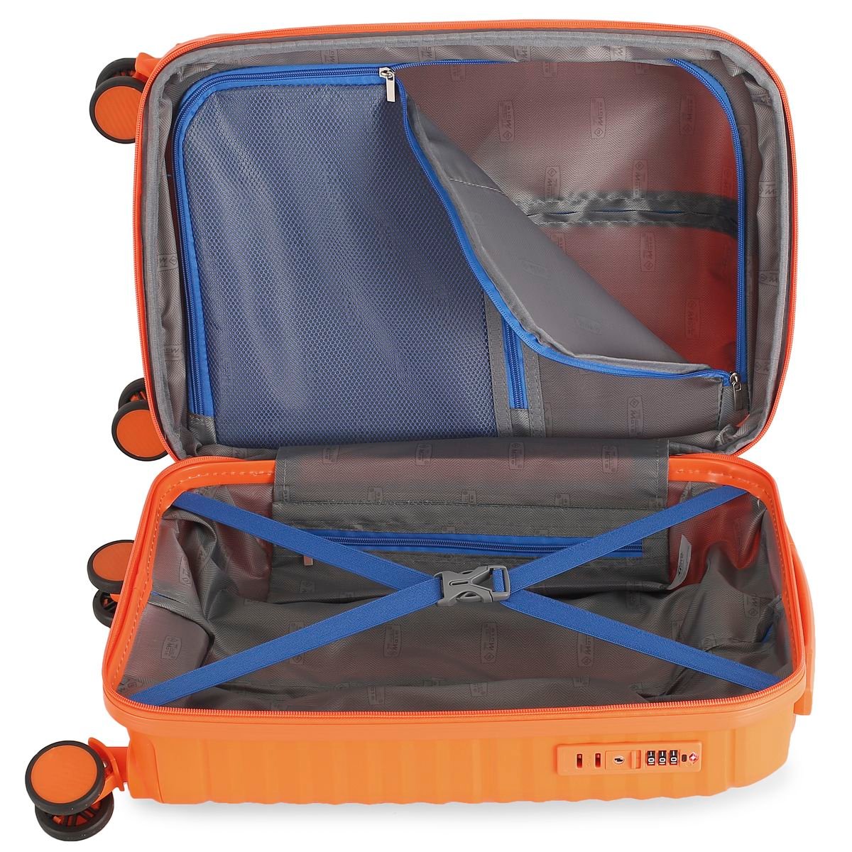 Travel Mate 53cm Hard Shell Zipper 8 Wheel Xbag Cabin Trolley TSA L-349 C - Orange - Image 5