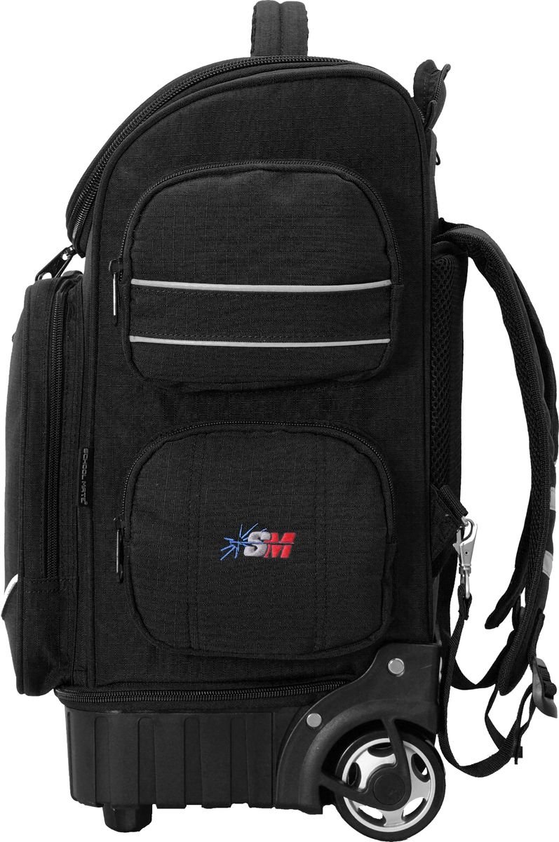 School Mate® Hard Base XL Trolley Backpack BLACK - Image 3