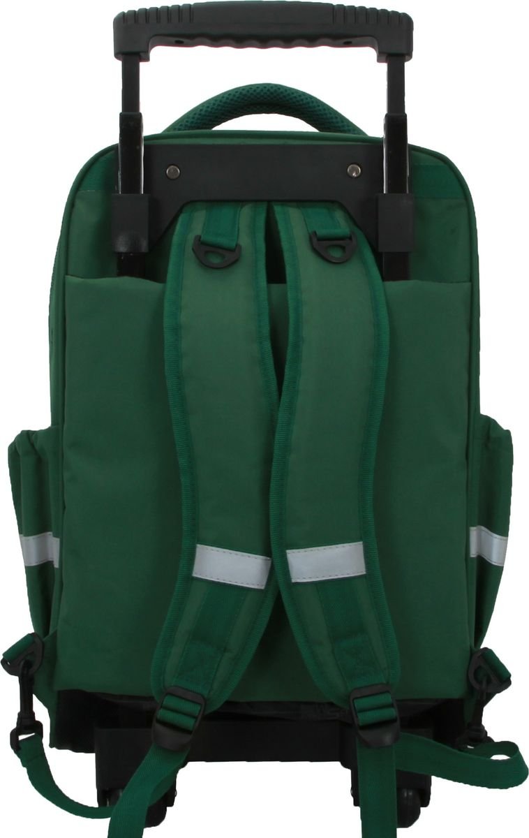 School Mate Large Laptop/tablet Trolley Backpack Grn - Image 3