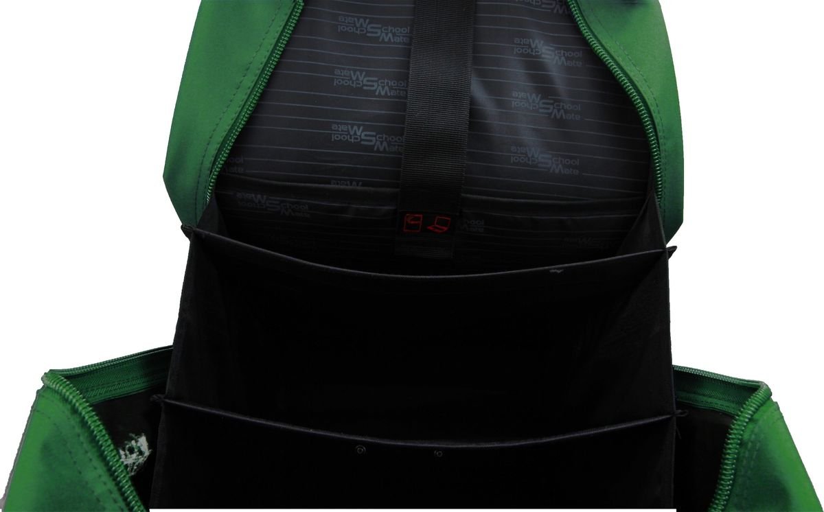 School Mate Large Laptop/tablet Trolley Backpack Grn - Image 4