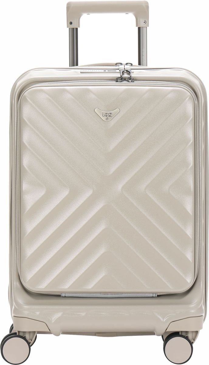 TravelMate 55cm Hard Shell Zipper 8 Wheel Xbag CABIN Trolley TSA L-350 C - Beige - Image 2