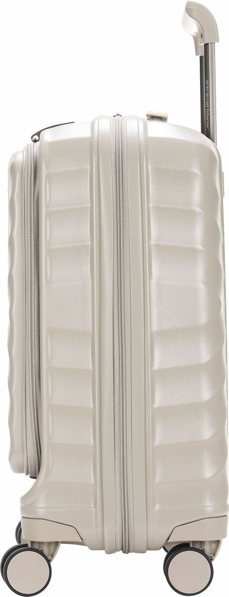 TravelMate 55cm Hard Shell Zipper 8 Wheel Xbag CABIN Trolley TSA L-350 C - Beige - Image 6