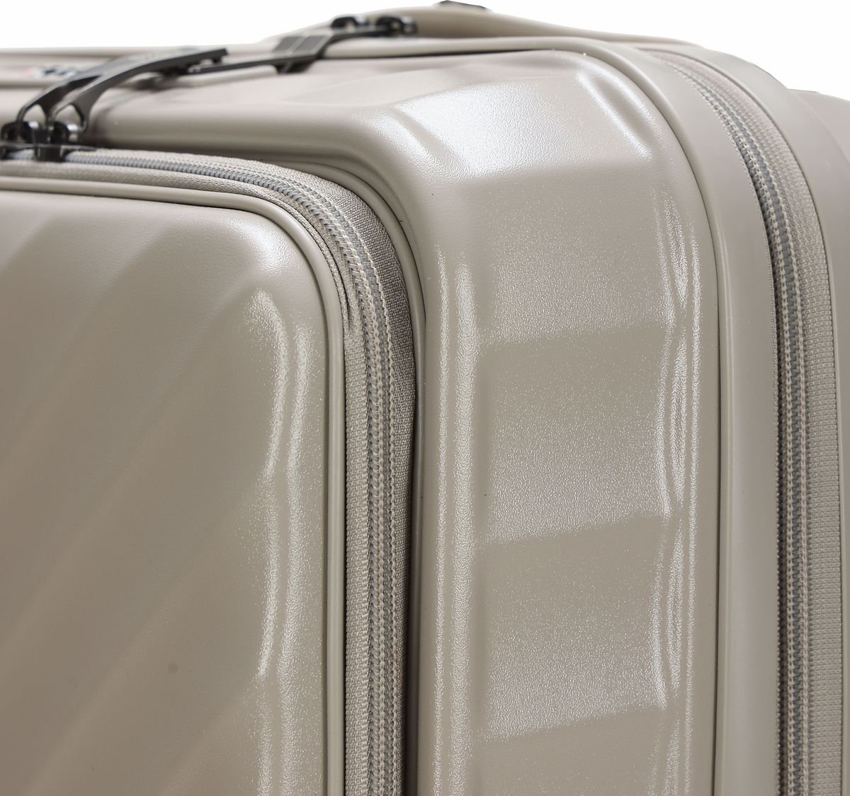 TravelMate 55cm Hard Shell Zipper 8 Wheel Xbag CABIN Trolley TSA L-350 C - Beige - Image 3