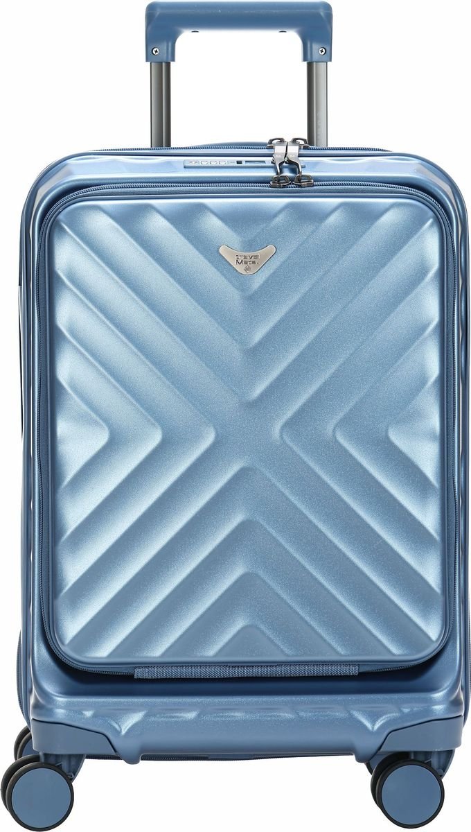 TravelMate 55cm Hard Shell Zipper 8 Wheel Xbag CABIN Trolley TSA L-350 C - Blue - Image 7