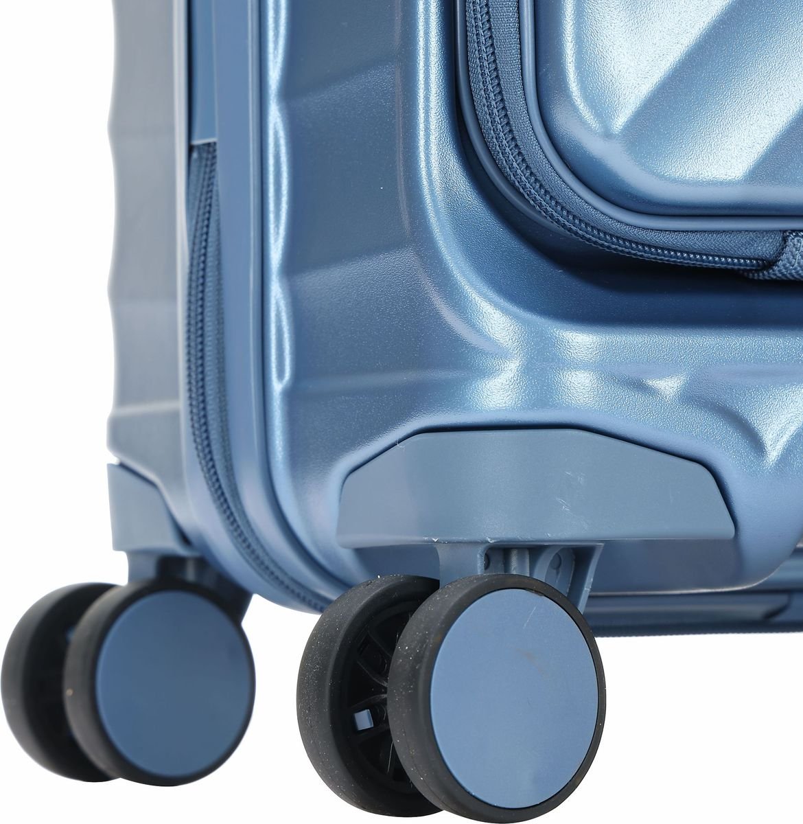 TravelMate 55cm Hard Shell Zipper 8 Wheel Xbag CABIN Trolley TSA L-350 C - Blue - Image 4