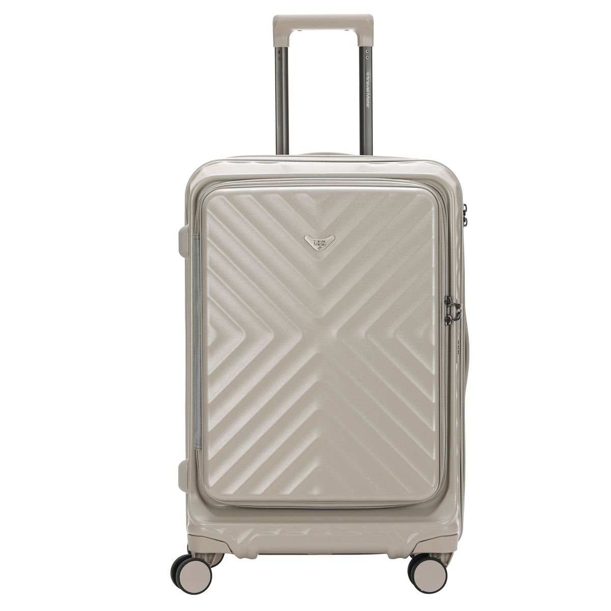 TravelMate 66cm Hard Shell Zipper 8 Wheel Xbag MEDIUM Trolley TSA L-350 B - Beige - Image 2