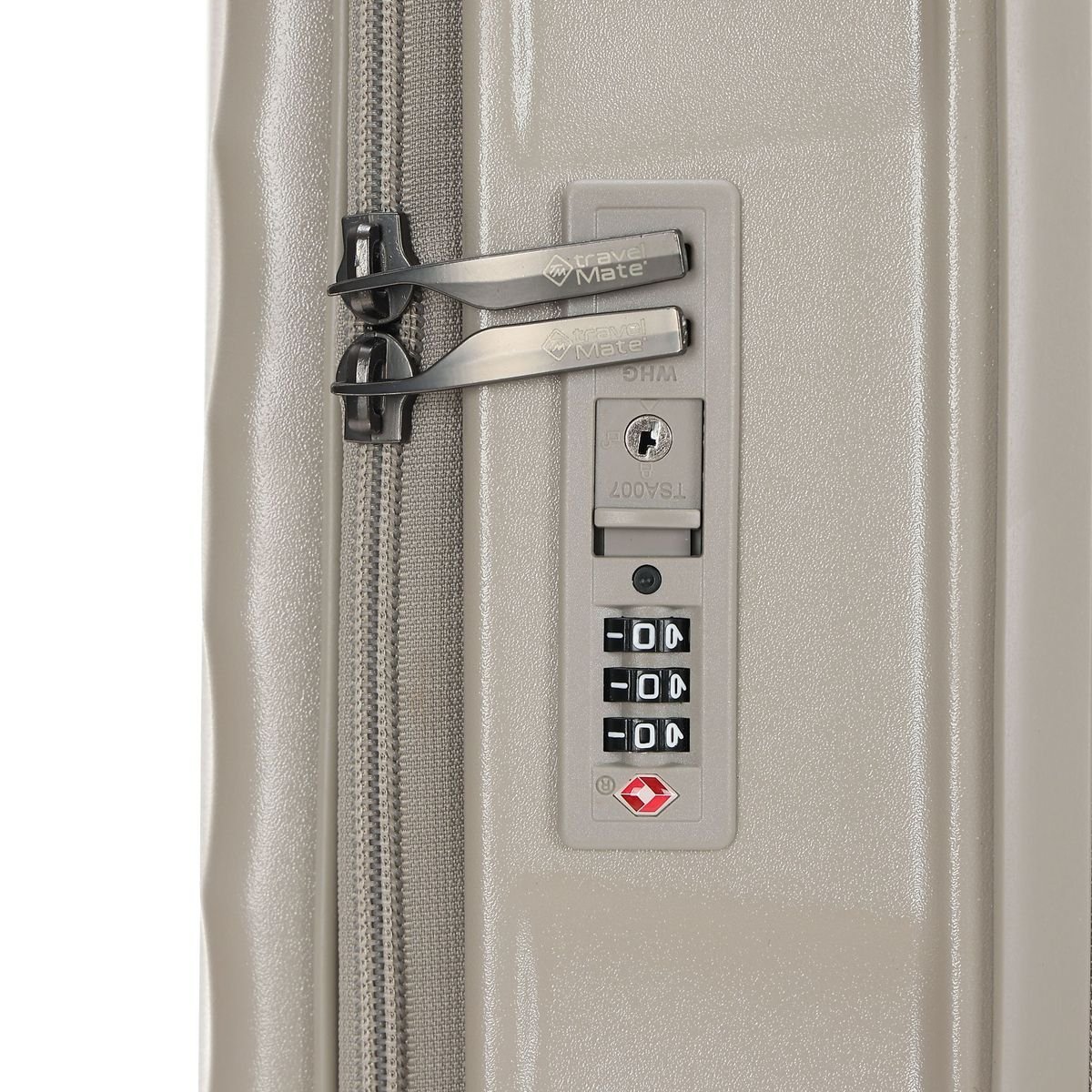 TravelMate 66cm Hard Shell Zipper 8 Wheel Xbag MEDIUM Trolley TSA L-350 B - Beige - Image 4